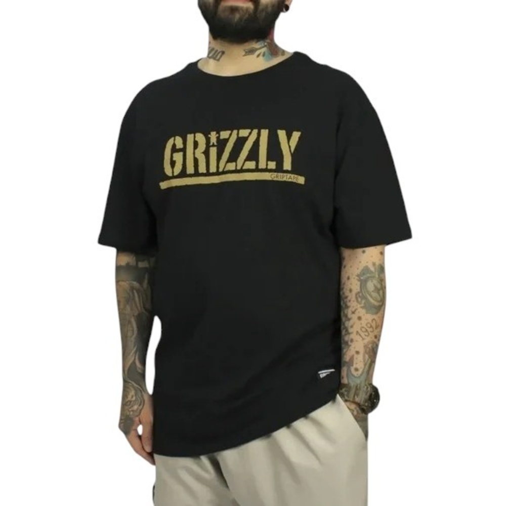 Grizzly Skate Graphic Tee Black Gold M